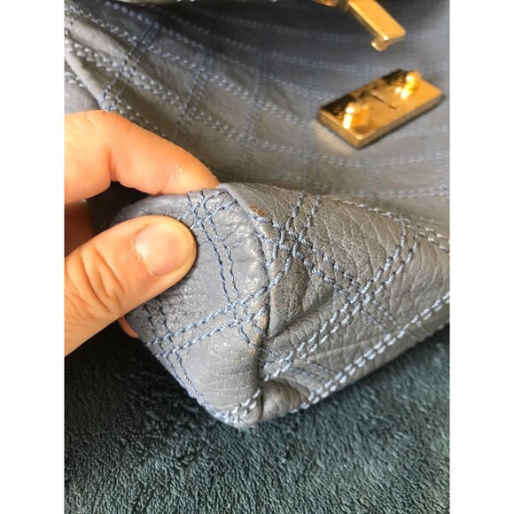 Marc Jacobs collection quilted blue large baroque single made in Italy bag - Picture 11 of 12